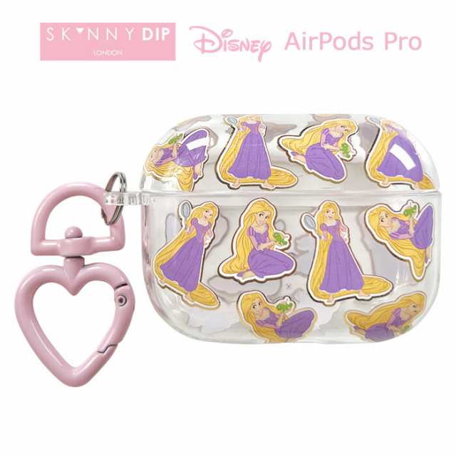 送料無料 AirPods Pro ディズニープリンセス ラプンツェル x SKINNYDIP クリア ケース カバー カラビナ付き スキニーディップ  ラメ ハードケース クリアケース かわいい エアーポッズプロ AirPodsProケース air pods 収納ケース ワイヤレスイヤホン 保護カバー  s-ss-7q507 ...