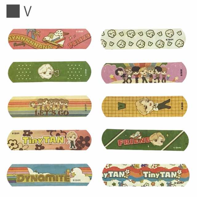 BTS TinyTAN ばんそうこう Dynamite 10枚入り 絆創膏 イラスト