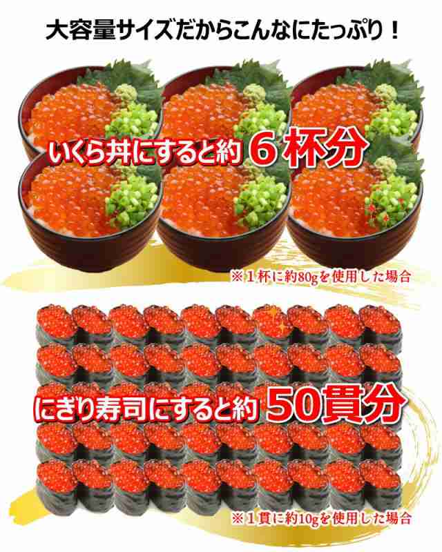 いくら 醤油漬け 500g 鮭卵 北海道産 イクラ 醤油 鮭 寿司 海鮮丼 ギフト・いくら醤油500g【鮭子】・_9