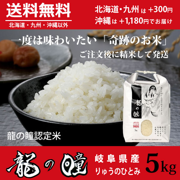 龍の瞳 5kg　岐阜県産 いのちの壱 令和6年産米 白米 ご注文後に精米・発送 送料無料（一部地域除く）の通販は 9,880円