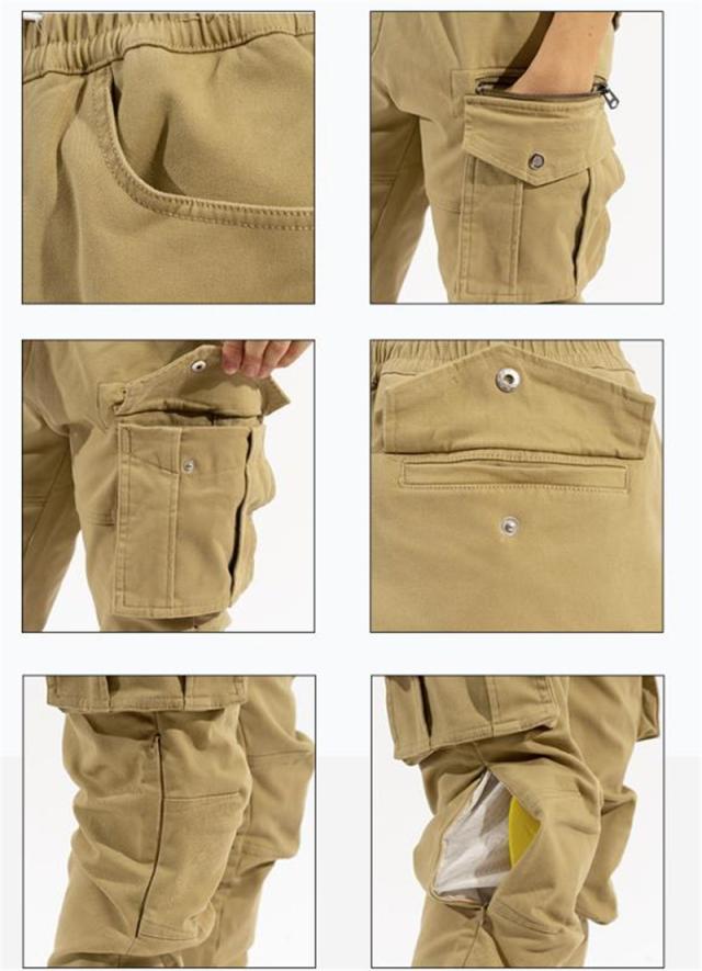 バイク用パンツ メンズ カーゴパンツ プロテクター付き 春夏秋 ゆったり 登山 多機能 ズボン 膝当て 耐久 膝パッド 保護 通気_10