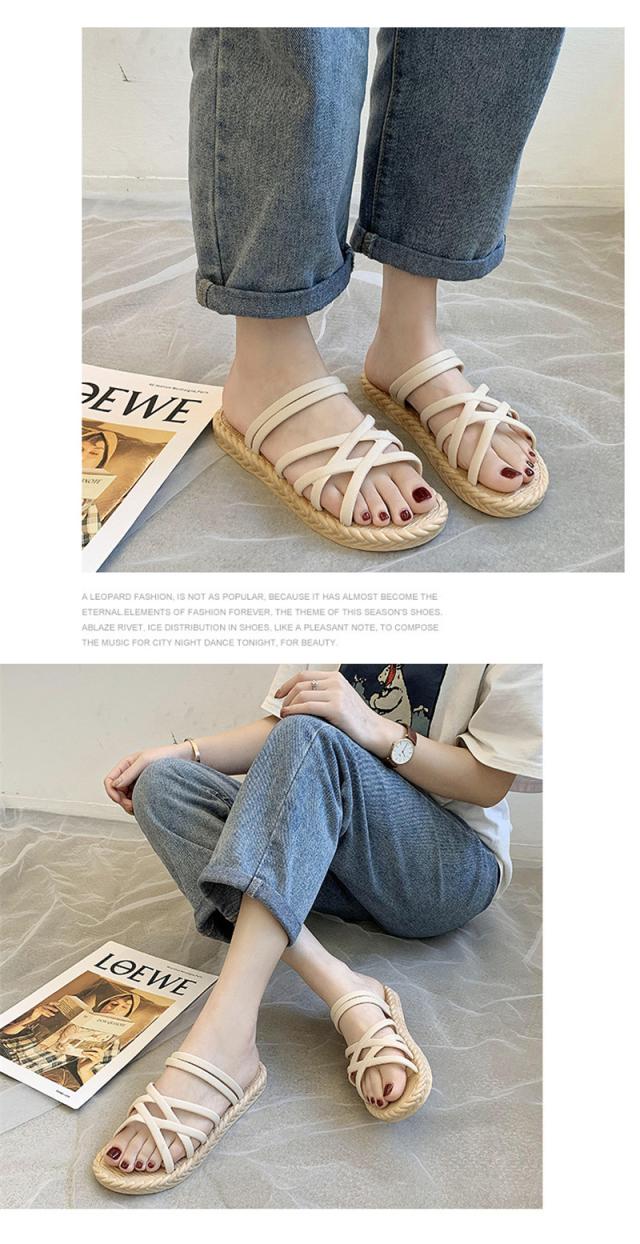 【1！2点購入＆クーポン利用で】フラットサンダル レディース クロスストラップ ビーチサンダル かわいい おしゃれ 歩いやすい スリッパ 軽量 疲れにくい サマー フラットサンダル