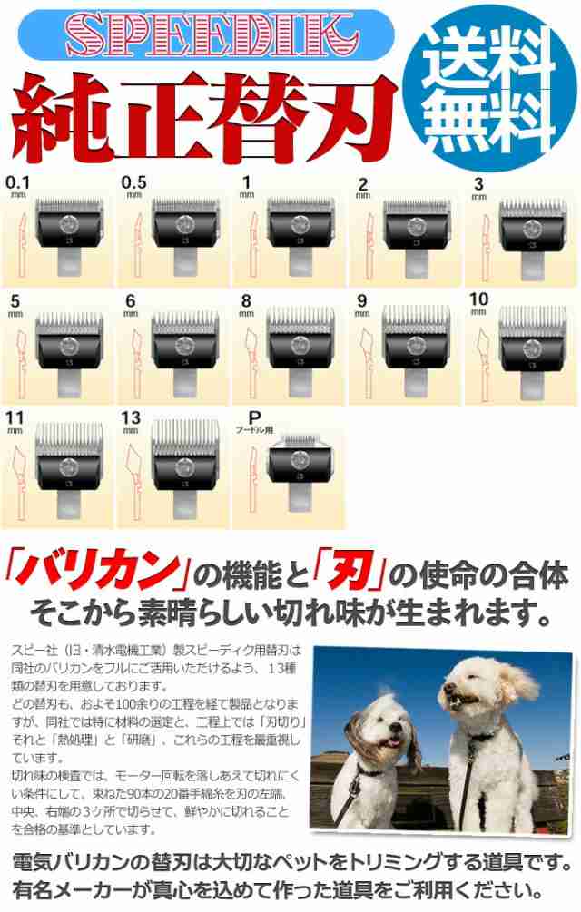 クリックポスト送料無料 スピーディク バリカン用替刃 11mm スピーディ