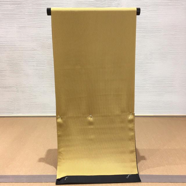 【長襦袢】マスタード 万筋縞 長襦袢】マスタード 万筋縞