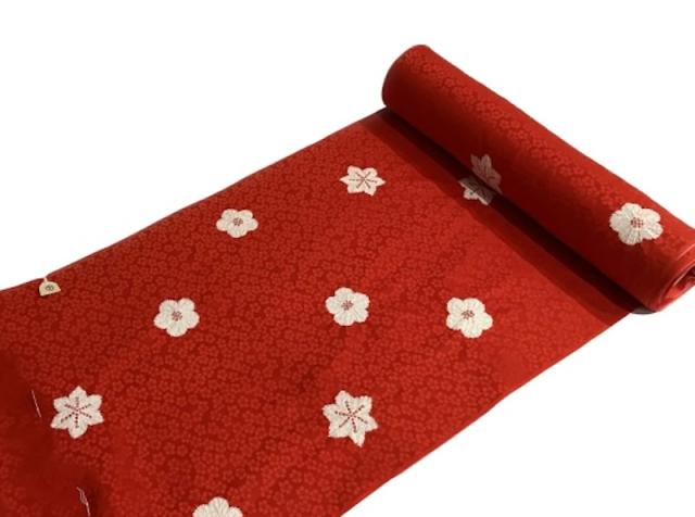 正絹長襦袢】赤地に飛び絞り