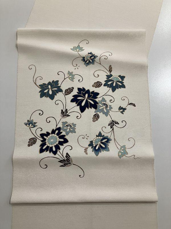 【名古屋帯】更紗NEW唐草 九寸