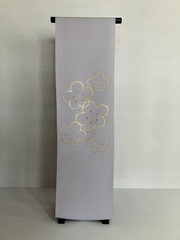 【名古屋帯】金彩梅刺繍 塩瀬 九寸