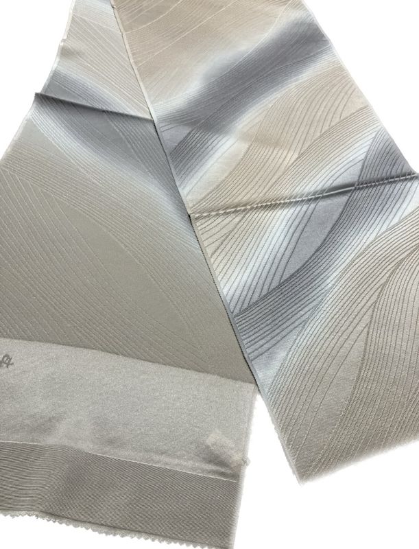 帯揚】流線ぼかし染め 白鼠色(全2色)