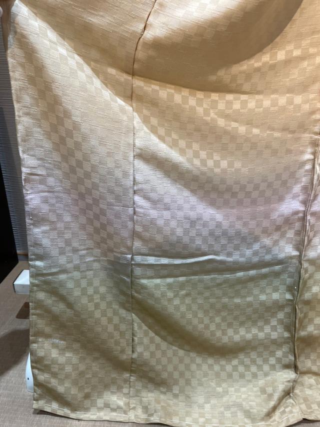 【附下訪問着】附下　カジュアル紬グラデーション黄から金茶 附下訪問着】附下 カジュアル紬グラデーション黄から金茶