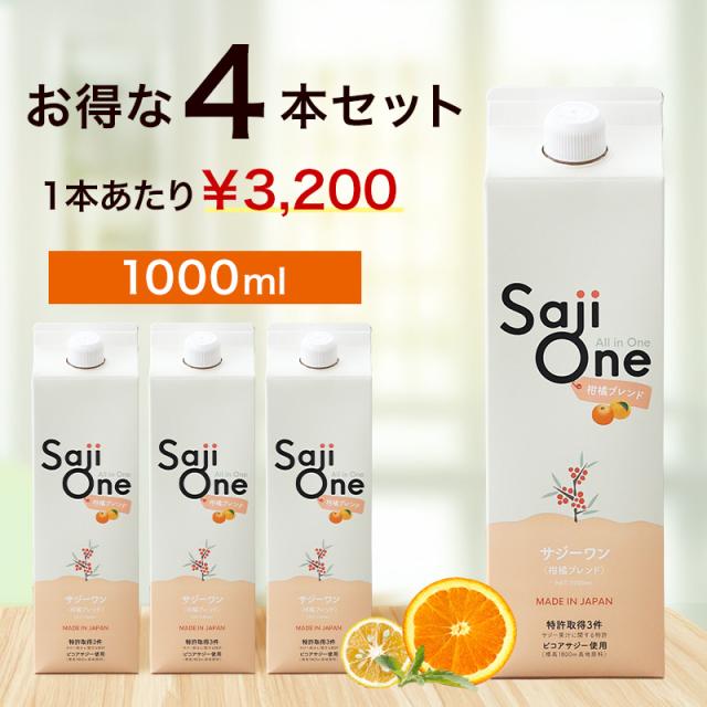 サジージュース 柑橘ブレンド 1000ml 4本セット サジーワン ビタミン 鉄分 オレンジ ジュース 栄養 健康 美容ドリンク 置き換え ダイエット サジーベリー