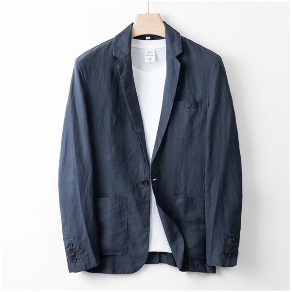 テーラードジャケット メンズ 麻 無地 リネンカジュアル ブレザー サマー 長袖 ビジネス 紳士用 通勤 カジュアル オフィス 春夏秋 長袖 テーラードジャケット メンズ 麻 無地 リネンカジュアル ブレザー