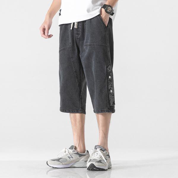 デニムパンツ ショートパンツ メンズ 7分丈 ゆったり スキニー