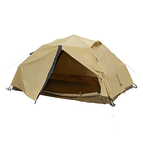 DODディーオーディー わがやのテントS 2人用 快適 簡単 ワンタッチ ポリコットン  UVカット T2-981-TN ベージュ サイズ:約W