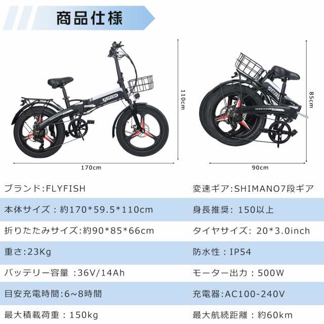 フル電動自転車 モペット Flyfish 20インチ - 自転車本体