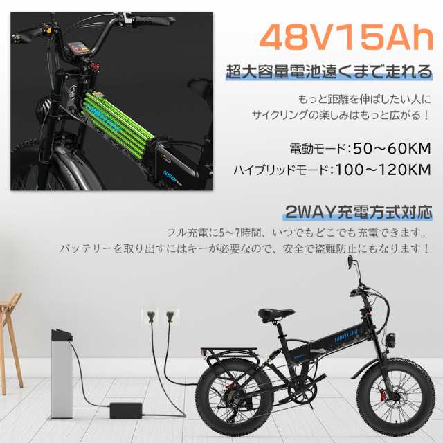 フル電動自転車 モペット 充電器込み - 電動アシスト自転車