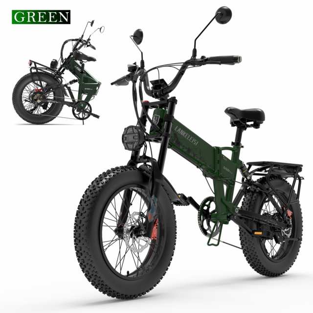 公道走行可能】Eバイク モペット 自転車 電動 20インチ 折り畳み式 フル電動自転車 電動バイク タイヤ 極太 1000W 35°坂登  48V15Ah シマノ7速 ビーチクルーザー 電動ファットバイク マウンテンバイク 電動付き自転車 ebike 泥除け 荷台 空気入れ プレゼント  贈り物 お祝い ...