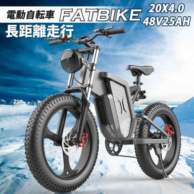 公道走行不可 ファットバイク FAT BIKE 20インチ×4.0 極太タイヤ 電動