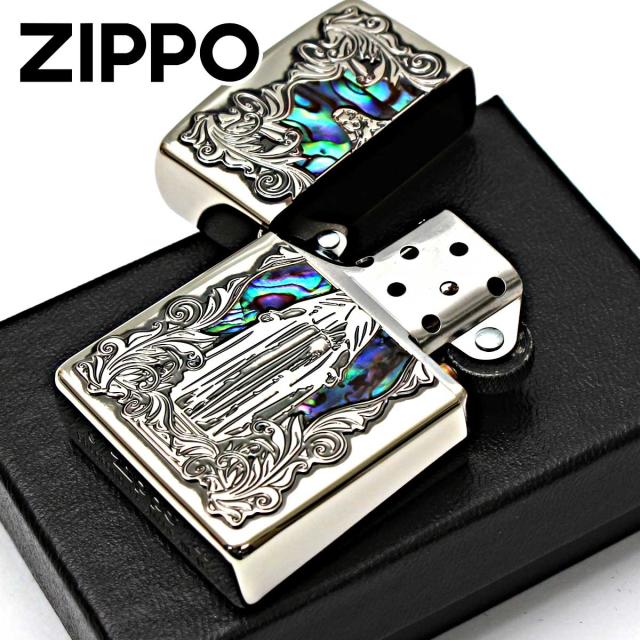 Zippo ジッポライター シェル 貝 マリア ニッケルいぶし 63450198 メール便専用商品_2