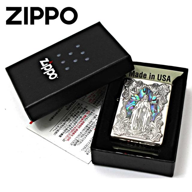 Zippo ジッポライター シェル 貝 マリア ニッケルいぶし 63450198 メール便専用商品_4