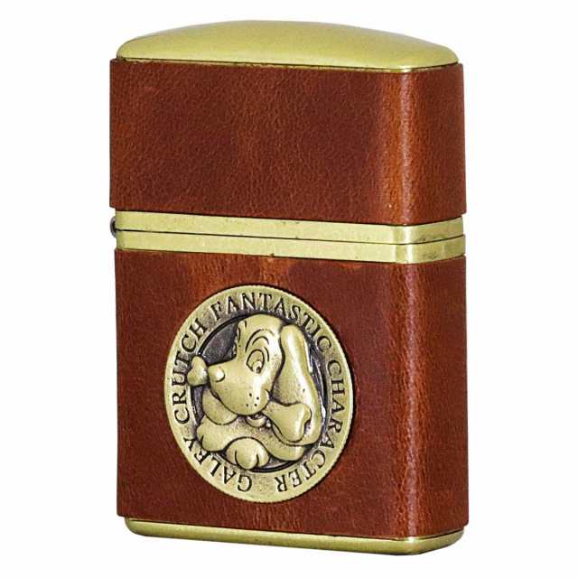 Zippo ジッポライター ARMOR GALFY 162 Leather Metal Emblem Brown