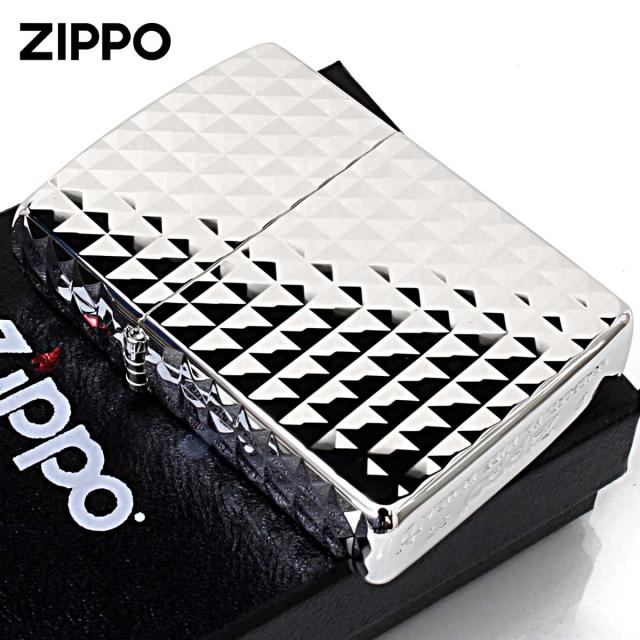 Zippo ジッポライター ARMOR ＃162 アーマー ダイヤカット 銀メッキ 162S-4DC メール便専用商品