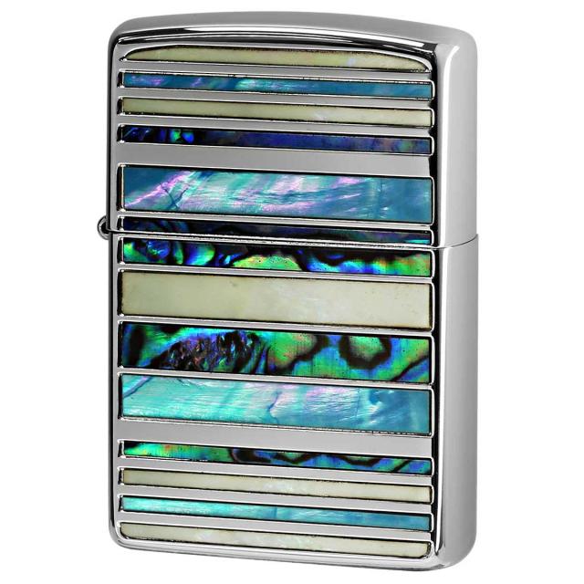 Zippo ジッポライター シェル 貝 インレイ 象嵌 ボーダー シルバー SHELL BORDER SV 1201S833 プレゼント 贈り物 男性 女性 シンプル 高級の通販は