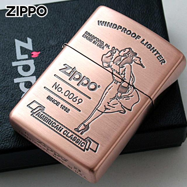 Zippo ジッポライター ウインディ ガール アメリカンクラシック カッパー シリアル番号 1201S876 メール便専用商品 6,353円
