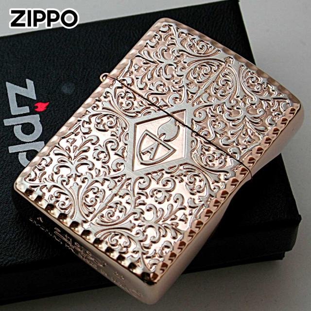 Zippo ジッポライター アーマー アラベスク 唐草 コーナーリューター 両面加工 ピンクゴールド 1201S850 メール便専用商品
