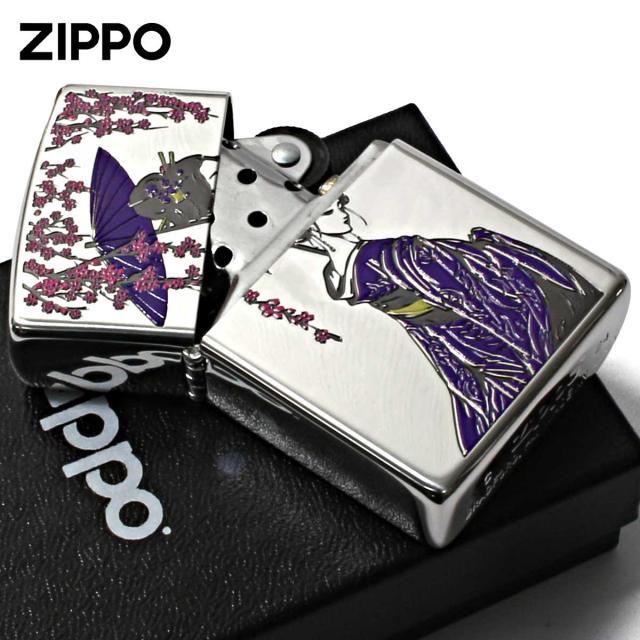 Zippo ジッポライター 芸者 GEISHA 和柄 藤色 1201S898 メール便専用商品_2