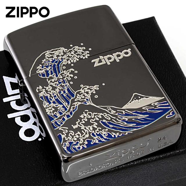 Zippo ジッポライター 浪裏 ナミウラ 和柄 ブラック BK 1201S906 メール便専用商品