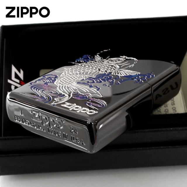 Zippo ジッポライター 登り鯉 ノボリゴイ 和柄 ブラック BK 1201S908 メール便専用商品_3