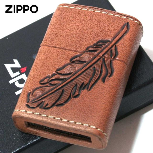 Zippo ジッポライター 革巻き レザー ワークス カオス Leather Works CHAOS LWC Z フェザー メール便専用商品