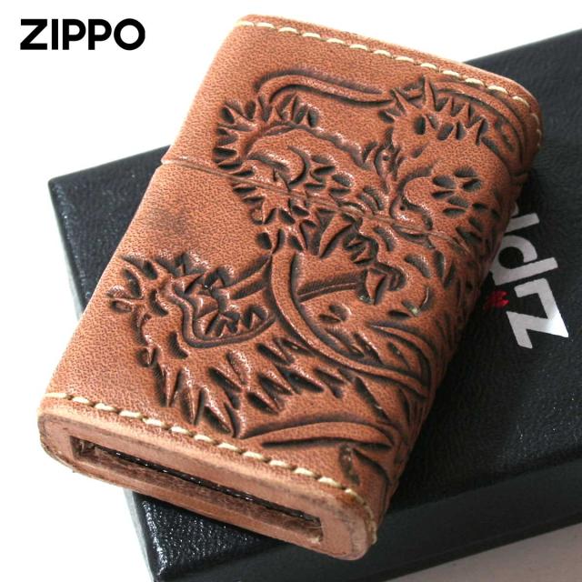 Zippo ジッポライター 革巻き レザー ワークス カオス Leather Works CHAOS LWC Z 龍神 メール便専用商