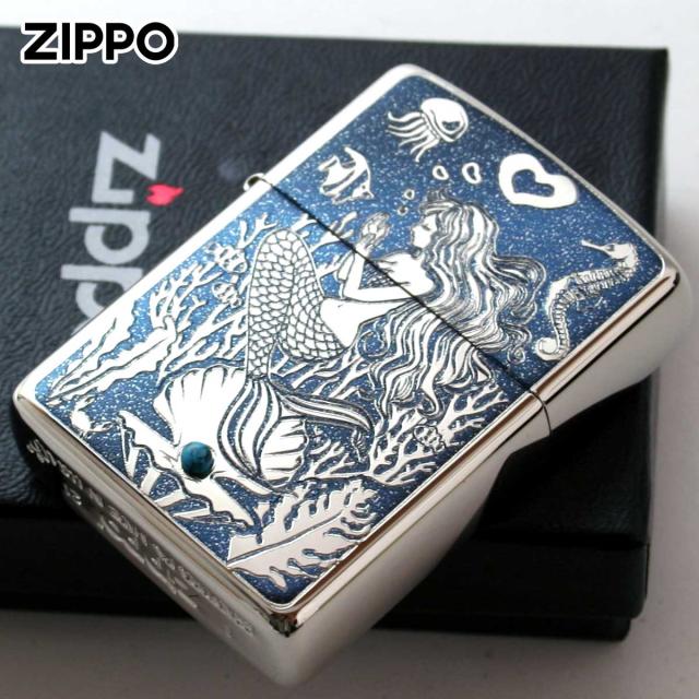 Zippo ジッポライター アーマー 人魚 マーメイド ホワイトニッケル 