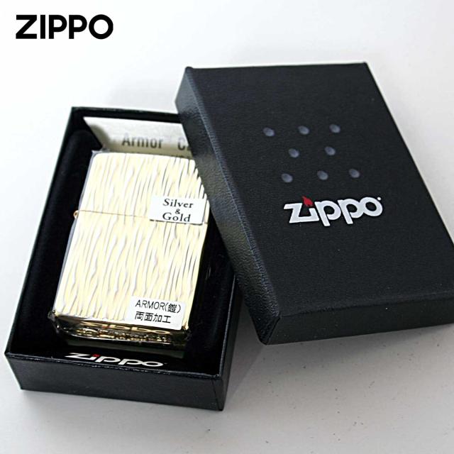 Zippo ジッポライター アーマー ヒートヘイズ シルバー ゴールド 両面加工 ARMOR Heat Haze Silver&Gold A SG メール便専用商品_4