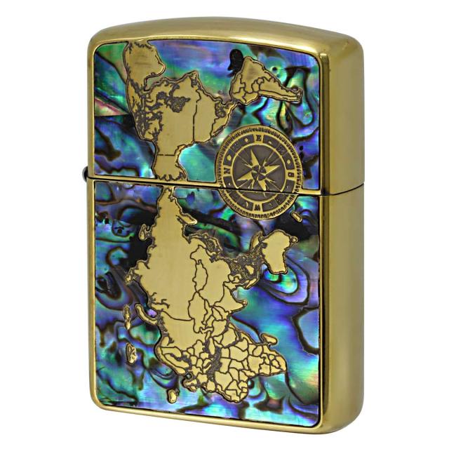 Zippo ジッポライター アーマー シェル 貝 地図 ワールドマップ ARMOR SHELL WORLD MAP ブラスいぶし BO プレゼント 贈り物 男性 かっこいの通販は 15,400円