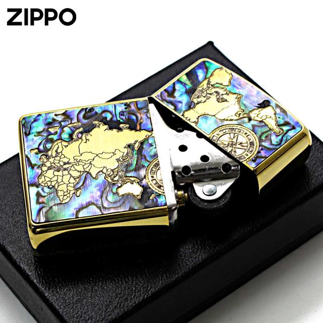 Zippo ジッポライター アーマー シェル 貝 地図 ワールドマップ ARMOR SHELL WORLD MAP ブラスいぶし BO メール便専用商品_2