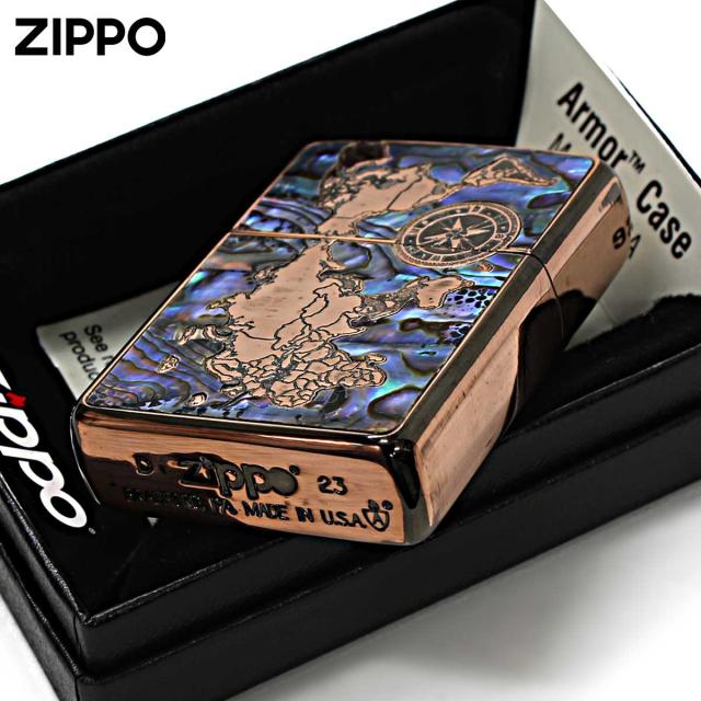 Zippo ジッポライター アーマー シェル 貝 地図 ワールドマップ ARMOR 