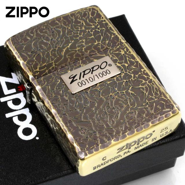 Zippo ジッポライター 限定1,000個 ジッポ ロゴ メタル ブラス 5面加工 3Side Leutor LE Brass Oxidized BO メール便専用商品