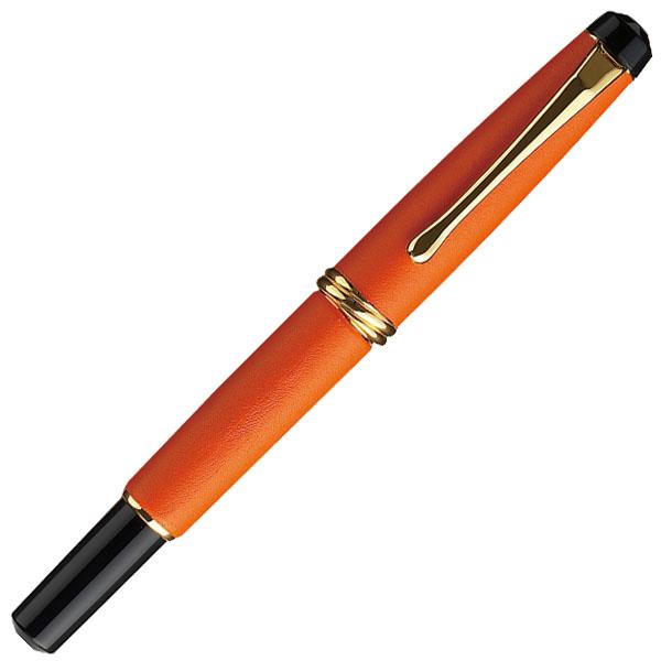 お取り寄せ くれ竹 Kuretake 夢銀河 本革 橙 万年毛筆 DAY140-16 送料無料の通販は