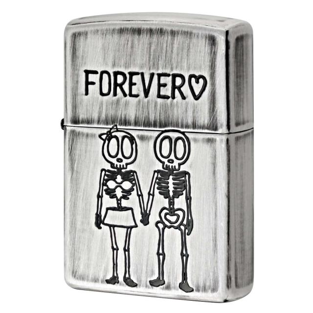 Zippo ジッポライター スカル 骸骨 ユーズド仕上げ FUNNY SKULL Forever Love. 骨になっても永遠の愛 2UDS-FOREVER プレゼント 贈り物 男性 女性 かわいい メール便可の通販は