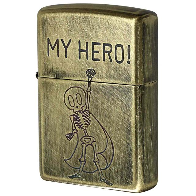Zippo ジッポライター スカル ドクロ 骸骨 真鍮 ブラス ユーズド仕上げ FUNNY SKULL USED FINISH MY HERO マイヒーロー 2UDB-MY HERO プレゼント 贈り物 男性 女性 かわいい メール便可の通販は