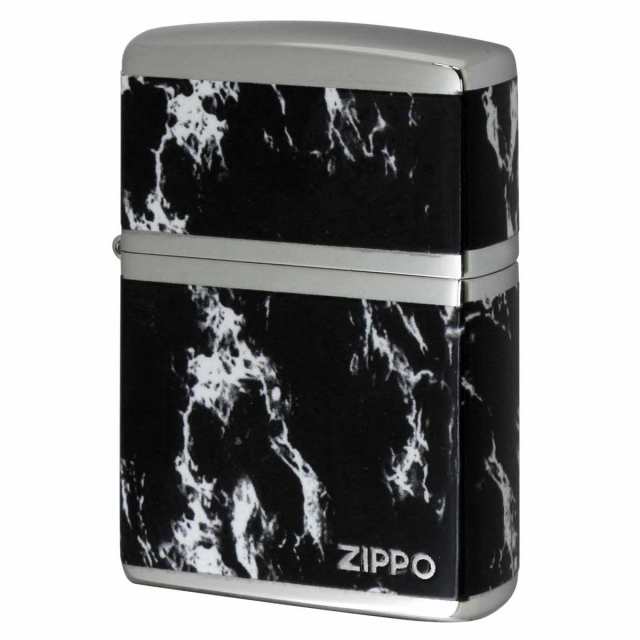 Zippo ジッポライター 大理石調 ブラックマーブル ジッポ ロゴ ニッケルメッキ MARBLE LOGO 2NI-4BKZ プレゼント 贈り物 男性 女性 アン