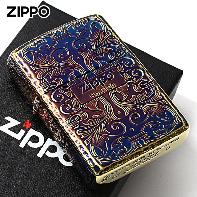 Zippo ジッポライター アーマー 5面 アラベスク 唐草 コーナーリューター ロゴ ゴールド シリアル番号 162GI-Z5KARART メール便専用商品