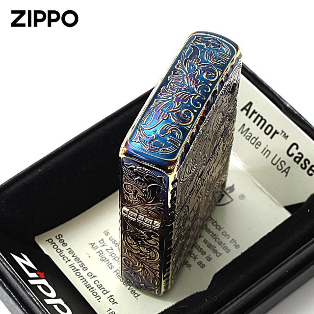 Zippo ジッポライター アーマー 5面 アラベスク 唐草 コーナーリューター ロゴ ゴールド シリアル番号 162GI-Z5KARART メール便専用商品_4