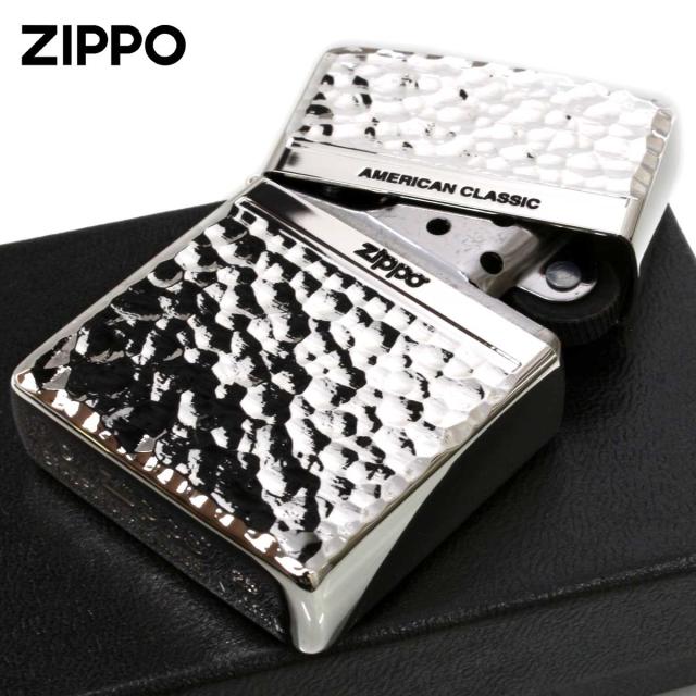 Zippo ジッポライター ハンマートーン 槌目 ジッポ ロゴ 銀メッキ HAMMER TONE ZIPPO LOGO 2S-ZHAMMER メール便専用商品_2