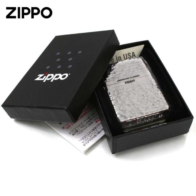 Zippo ジッポライター ハンマートーン 槌目 ジッポ ロゴ 銀メッキ HAMMER TONE ZIPPO LOGO 2S-ZHAMMER メール便専用商品_4