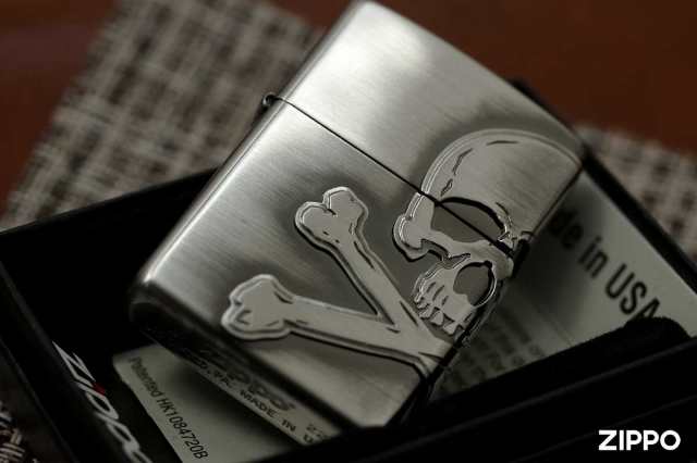 Zippo ジッポライター SKULL Metal Nickel Atique Finish スカルメタル