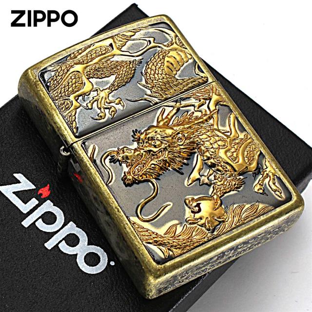 Zippo ジッポライター 龍 ドラゴン 立体電鋳板 ブラスバレル 3D DRAGON Z3D-DR BNG メール便専用商品