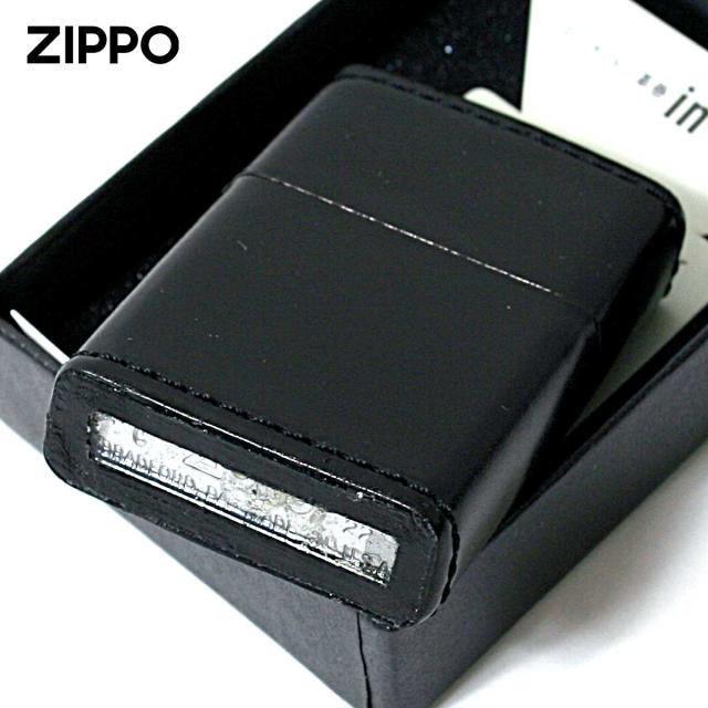 Zippo ジッポライター 革巻き 本革 コードバン 馬 ホース 黒 ブラック メール便専用商品_3